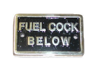 Fuel label brass