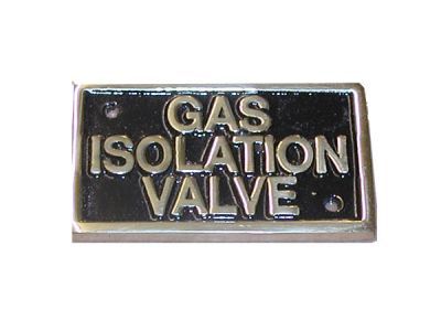 Gas label brass